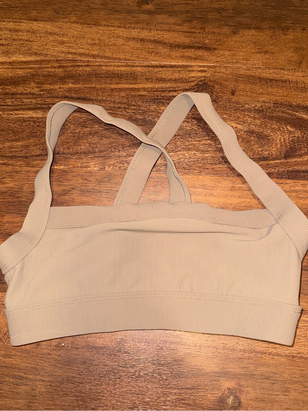 Seamless Ribbed Sports Bralette - Cream